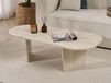 OVALDO Table basse 130 cm travertin