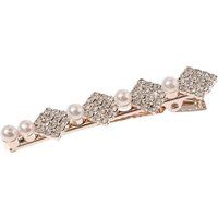 Chris Rubin Haven Hair Claw Vierkante Haarklem met Strass en Parels 6 cm