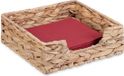 Merkloos Relaxdays servethouder waterhyacint - voor 20x20 cm servetten - gevlochten - vierkant - naturel