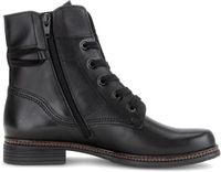 Gabor - Dames - Enkellaarsjes - Zwart - Leer - Blokhak - 8 cm en hoger