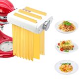 OEM Nudelmachine-accessoire 3-in-1 voor keukenmachines, geschikt voor het uitrollen en snijden van pasta