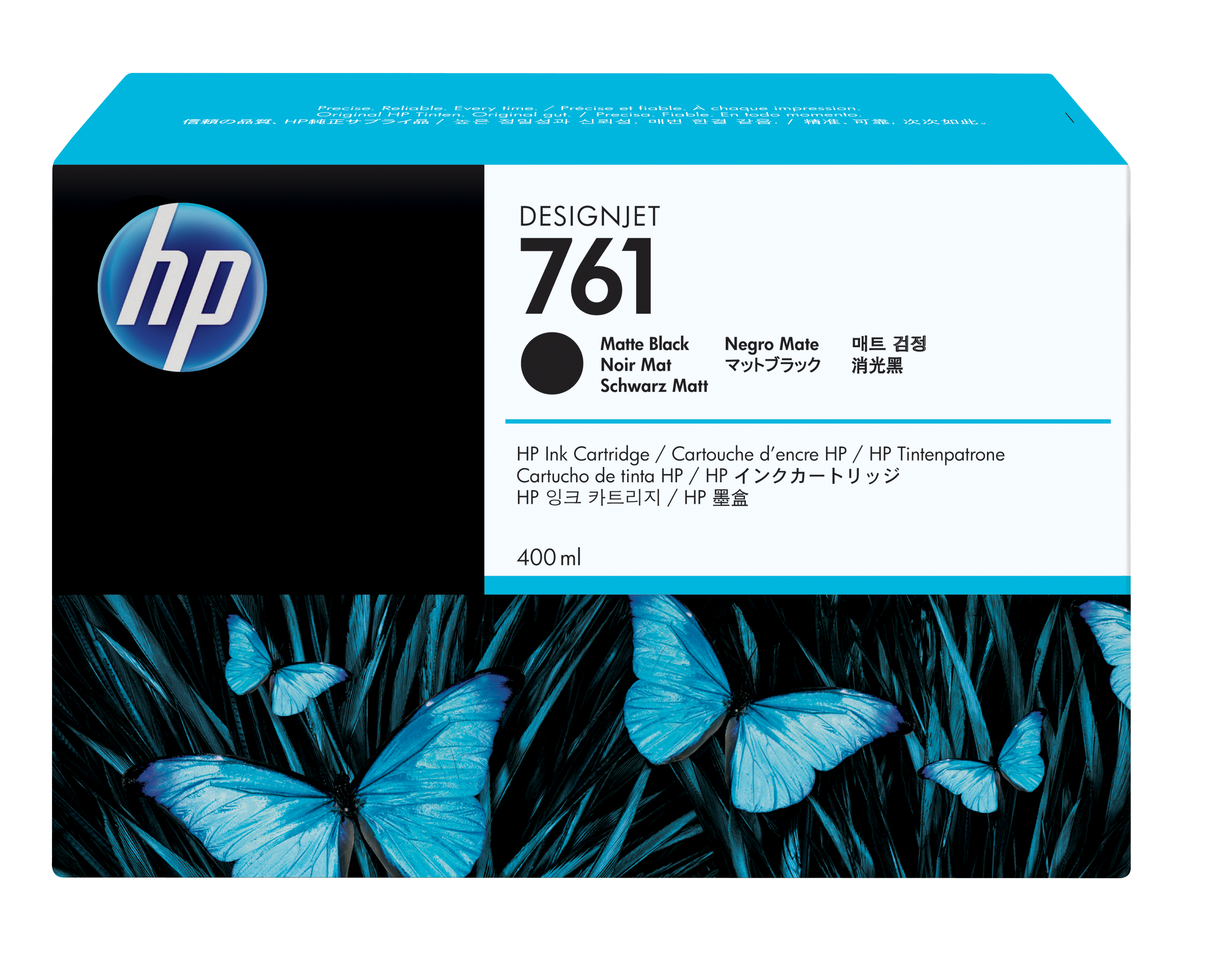 HP 761 matzwarte DesignJet inktcartridge, 400 ml single pack / zwart