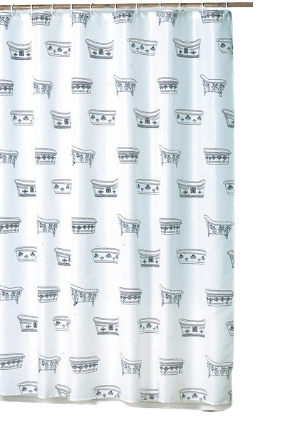 MSV Douchegordijn - 200 x 200 cm - Zwart/Wit - Polyester