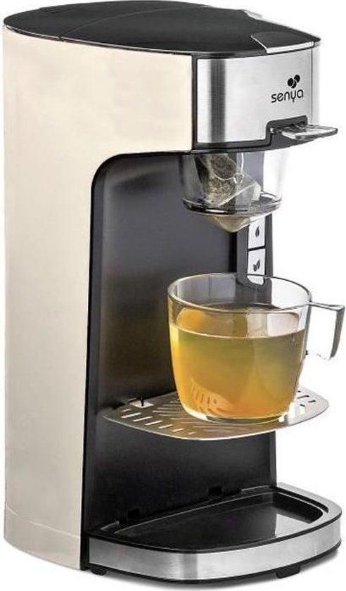 Senya Tea Time Cream Theemachine, elektrische theepot compatibel met losse thee of zak, met afneembare theezeef 1415 W, SYBF-CM013C