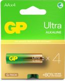 GP Ultra AA Batterijen, 4 Stuks, Alkaline, 1.5 V