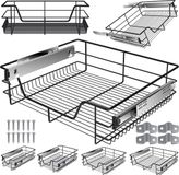 KESSER® Keukenlade / Telescopische lade / Keukenkast / Mand uittrekbaar / Kast uittrekbaar / Volledig uittrekbaar / Lade - 1x 60cm - Zwart
