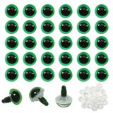 OEM Yeux de sécurité 12 mm vert 30 pièces avec rondelles