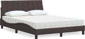 Maison Exclusive - Lit avec matelas "Hanko", couleur marron foncé, 140x200 cm, revêtement en tissu