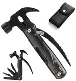 Merkloos / Sans marque green-goose Multitool gereedschap, 25-in-1 opvouwbare roestvrijstalen multifunctionele tang, multitools als snijder, flesopener en karabijnhaak, met 11 schroevendraaierbits en riemcliptas