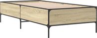vidaXL Bedframe Bewerkt Hout en Metaal Sonoma Eikenkleurig 100x200 cm