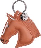 Hv Polo Leren sleutelhanger met paardenhoofdpatroon Bruin Unisex