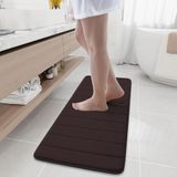 Zachte badmatten van traagschuim - antislip absorberende badkamertapijten rubberen achterkant loper mat voor keuken badkamer vloeren 43 x 119 cm, bruin