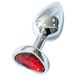 Sunfo - bouchon anal en métal avec bijou en forme de cœur rouge (argent)
