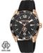 Roberto Cavalli RC5G018P0045, or rosé, noir, bracelet en caoutchouc, montre homme, neuf