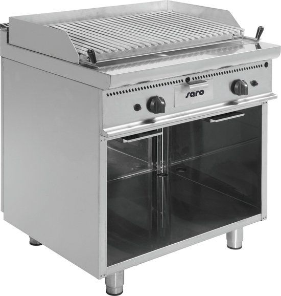 Saro E7/BS2BA Gas Lava Steengrill - 800x700x850mm - RVS