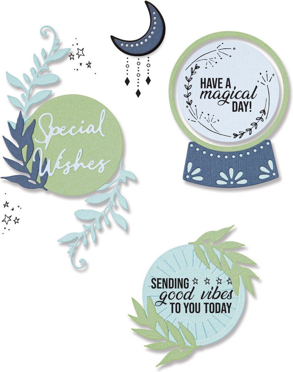 Sizzix Framelits Die Set with Stamps Special Wishes - Transparant - 2022