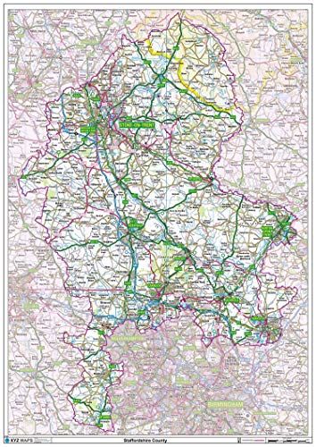Staffordshire County Kaart-papier