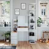 Vicco Table de maquillage Conrada, Blanc/Sonoma, 80 cm avec miroir
