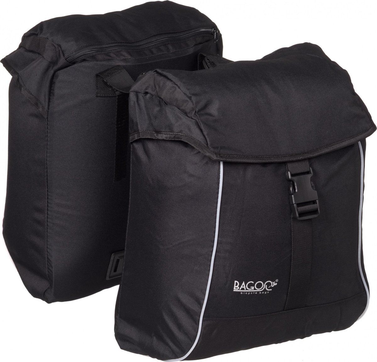 Bagoo Lichtgewicht Dubbele Fietstas 34 Liter Zwart - Inclusief Regenhoezen