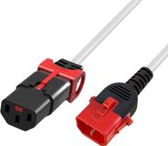ACT Netsnoer C13 IEC Lock+ - C14 IEC Lock Dual Locking wit 0,5 m, PC3606 AK5506