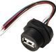TRU COMPONENTS TC-E13T-FU2-PWF-0.1PV TC-13543556 USB 2.0-bus voor montage aan de achterkant met draad IP67 (schroefdraad) kabel 0,1 m Waterdichte kunststof