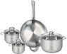 Fackelmann Set van 1 Koekenpan 32 cm en 3 kookpotten 14, 16 en 24 cm Elo Profi Brillant