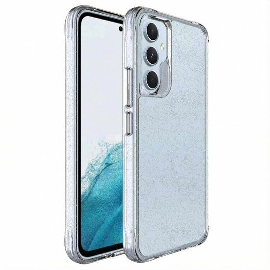 imoshion Hoesje - Geschikt voor Samsung Galaxy A54 (5G) - Glitter Backcover 2.0 - Zilver