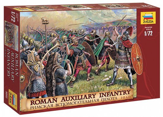 Zvezda Modelbouwpakket Militaire voertuigen - 8052 Roman Auxiliary Infantry - I-II centuries AD - Figuren Plastic - 1:72 - Modelbouw
