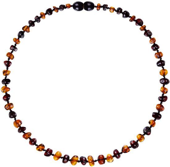 ForDig Wild Sun Barnsteen Ketting Baby / Peuter - 32 cm - Cognac / Cherry