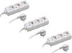 Meister Tido 7430470 Stekkerdoos, 3-voudig, set van 3, 5 m kabel, wit, IP20