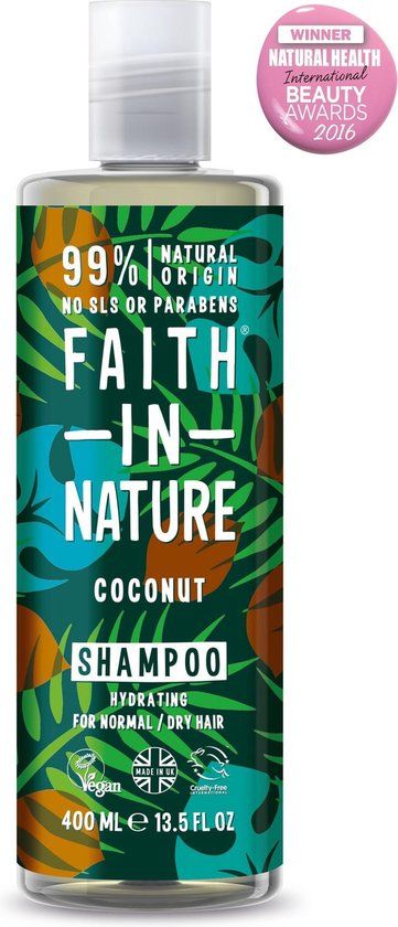 Faith In Nature Shampoo Coconut (400ml) - Vegan, Sulfate Free, Paraben Free