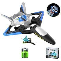 V31 Foam Zweefvliegtuig Drone met 4K Camera Batterijduur: 15 Min 3 Batterijen Blauw