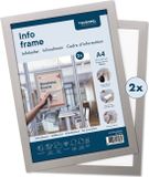 Europel Wissellijst Zelfklevend - Posterlijst - Magnetisch Frame - A4 - 21 x 29,7 cm - Set van 2 stuks - Zilver
