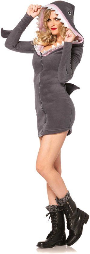 Leg Avenue Fleece jas Cozy Shark Haaien kostuum - maat L - 42/44