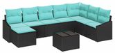 vidaXL Ensemble de canapé, 9 pièces, noir