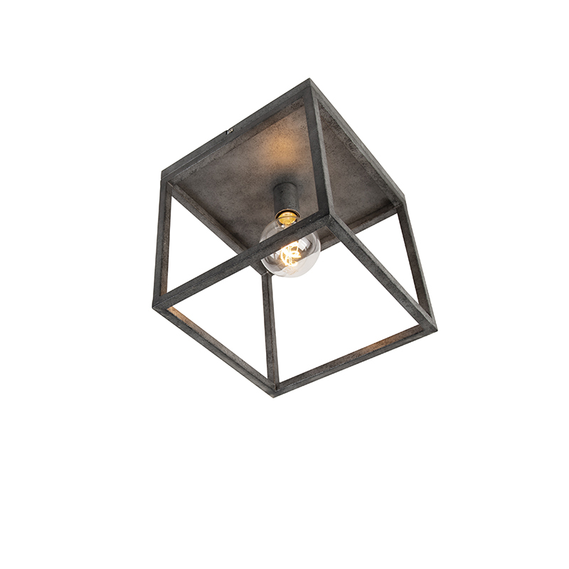 QAZQA Moderne plafondlamp antiek zilver - Big Cage