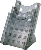 helit H6102708 - Tafelstandaard "the step grid" DIN A4, 3 vakken | Grijs transparante folderhouder
