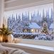 Inge-glas Inge Christmas Sneeuwrand - 8x - wit - polyester - 100 x 16 cm - ijspegel versiering