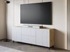 Mobistoxx FUKETTE Meuble tv-hifi 2 portes 2 tiroirs 180 cm chêne artisan/blanc