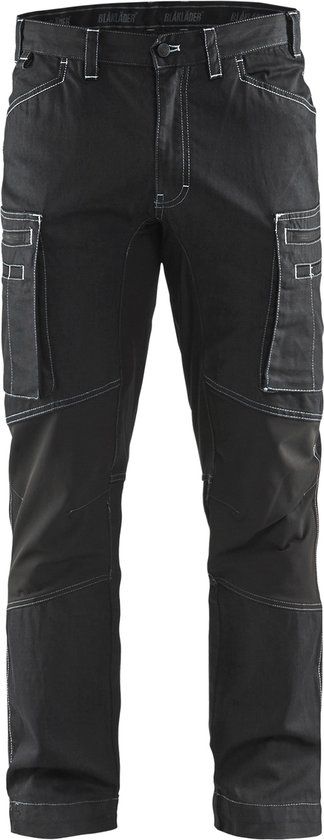 Blåkläder Service werkbroek denim stretch 1459-1142 - Zwart - C62