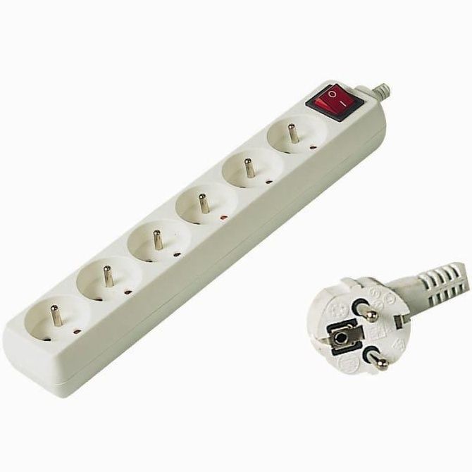PremiumCord PP6K-02 Stekkerdoos - wit - 2 m
