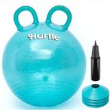 Hurtle Skippybal Speelgoed – Springbal Kinderen 3-6 Jaar, 45 cm met Handvat, Luchtpomp en 4 Hindernishoedjes – Voor Meisjes en Jongens – Ideaal voor Balans & Motoriek Binnen & Buiten – Turkoois