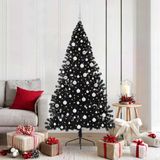 vidaXL - Arbre de Noël - pré-éclairé - avec - 300 - LED - Noir - 180 - cm - PVC