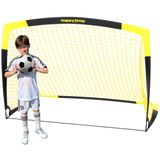 Happy Jump Pop Up voetbaldoel voor de tuin, ideaal cadeau, zwart en geel