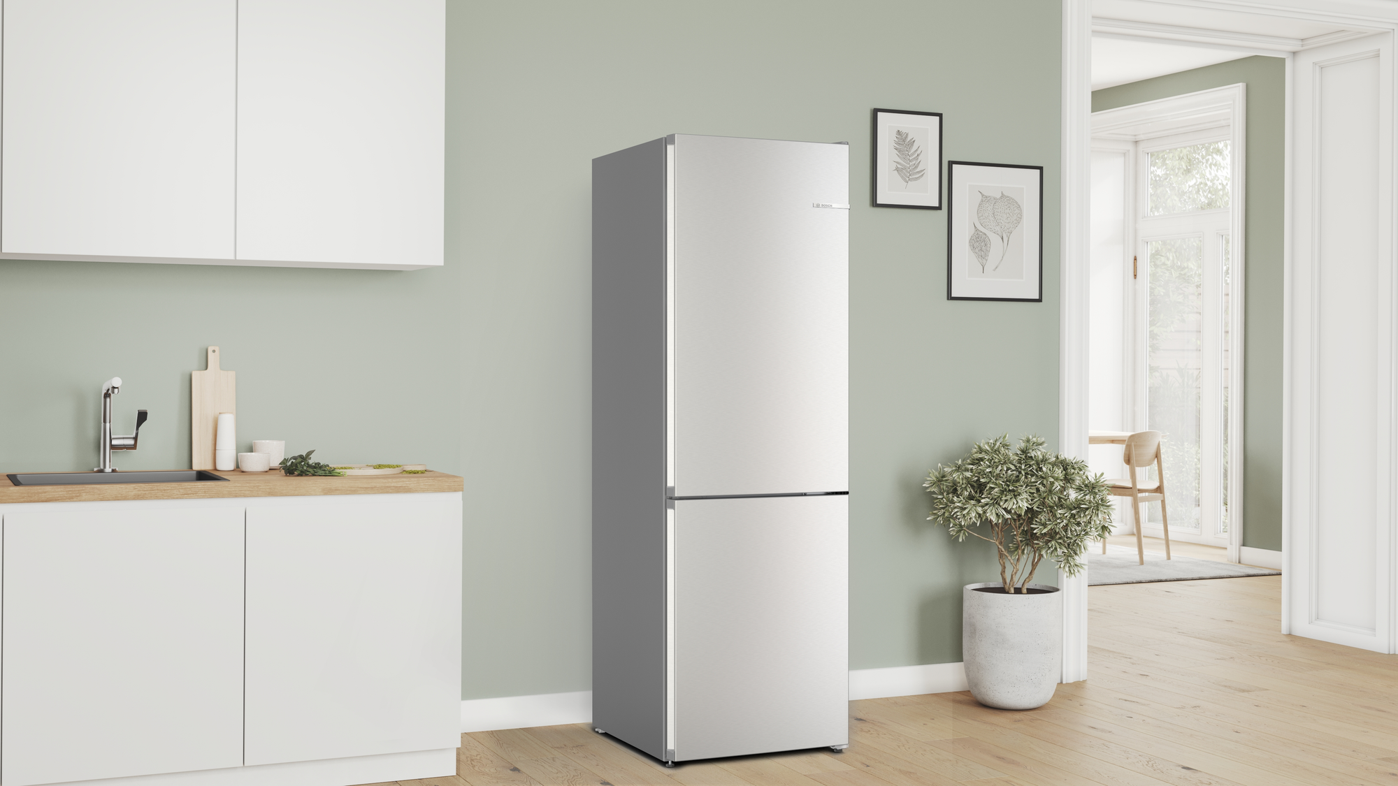 Bosch Serie 4 KGN362LAF Koel-vriescombinatie - Metallic - 321L