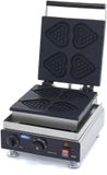 Maxima Horeca Wafelijzer - 4 Stuks - Lolly Hartjes Wafel - Enkel - Rvs
