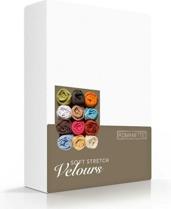 Romanette Velours Hoeslaken - Wit - Lits-jumeaux (180x200 cm)