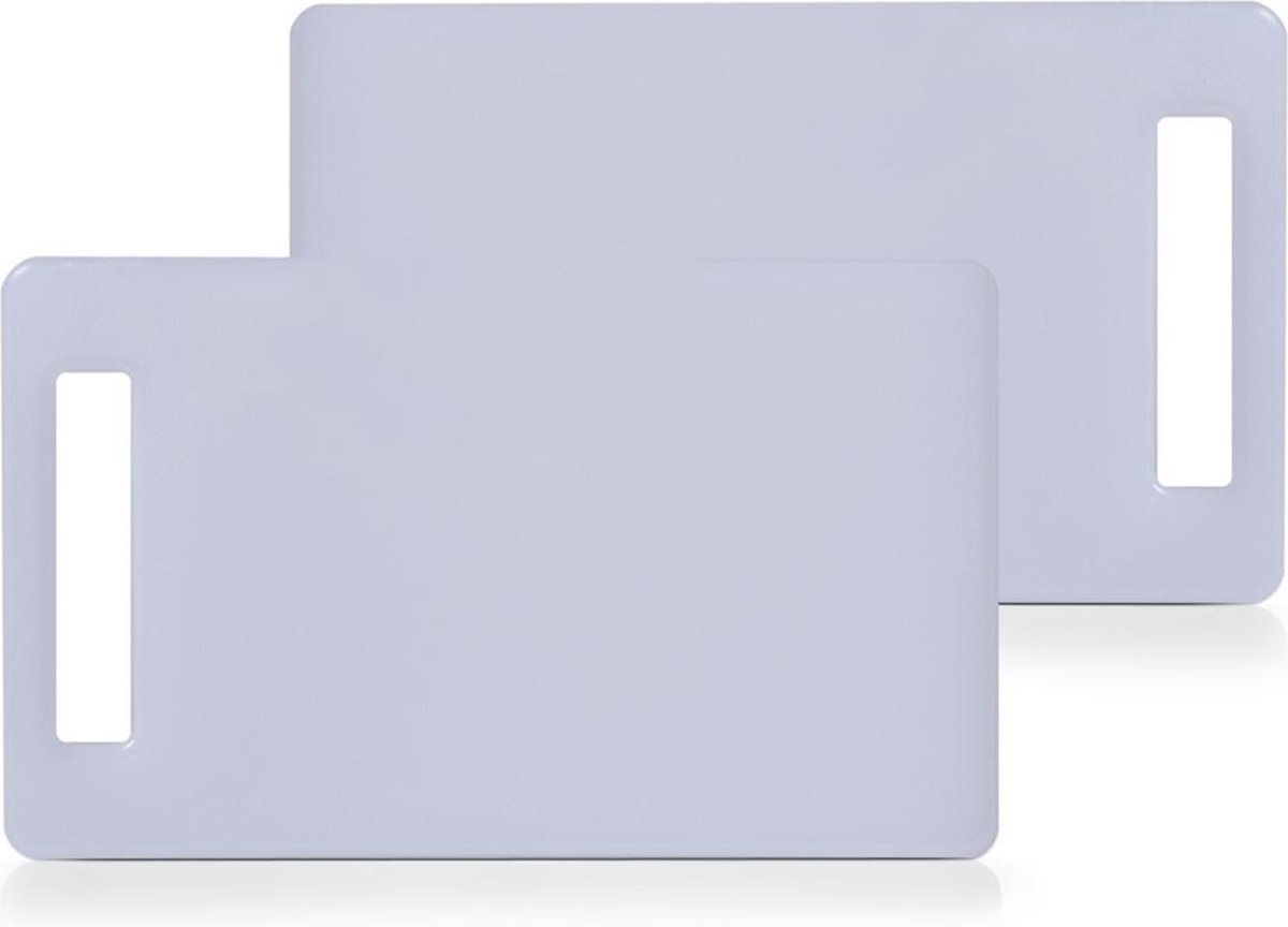 ZELLER 2x Rechthoekige witte snijplanken kunststof 25 cm - - Keukenbenodigdheden - Kookbenodigdheden - Snijplanken - Snijplanken van plastic