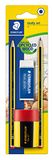 STAEDTLER 120 511BKD Noris 120 potloden, 1 x Mars plastic gum en 1 x Noris puntdoos, hoge kwaliteit, Made in Germany, 120 511BKD