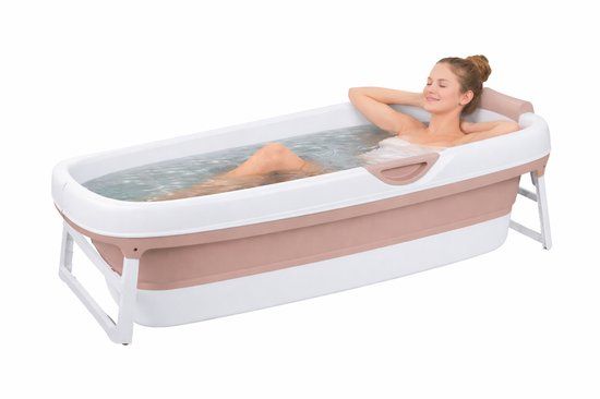 Hello Bath® Opvouwbaar bad - XXL Goliath (Basic) - Zand - 157cm - Inklapbaar bad - Zitbad voor volwassenen - Bath Bucket